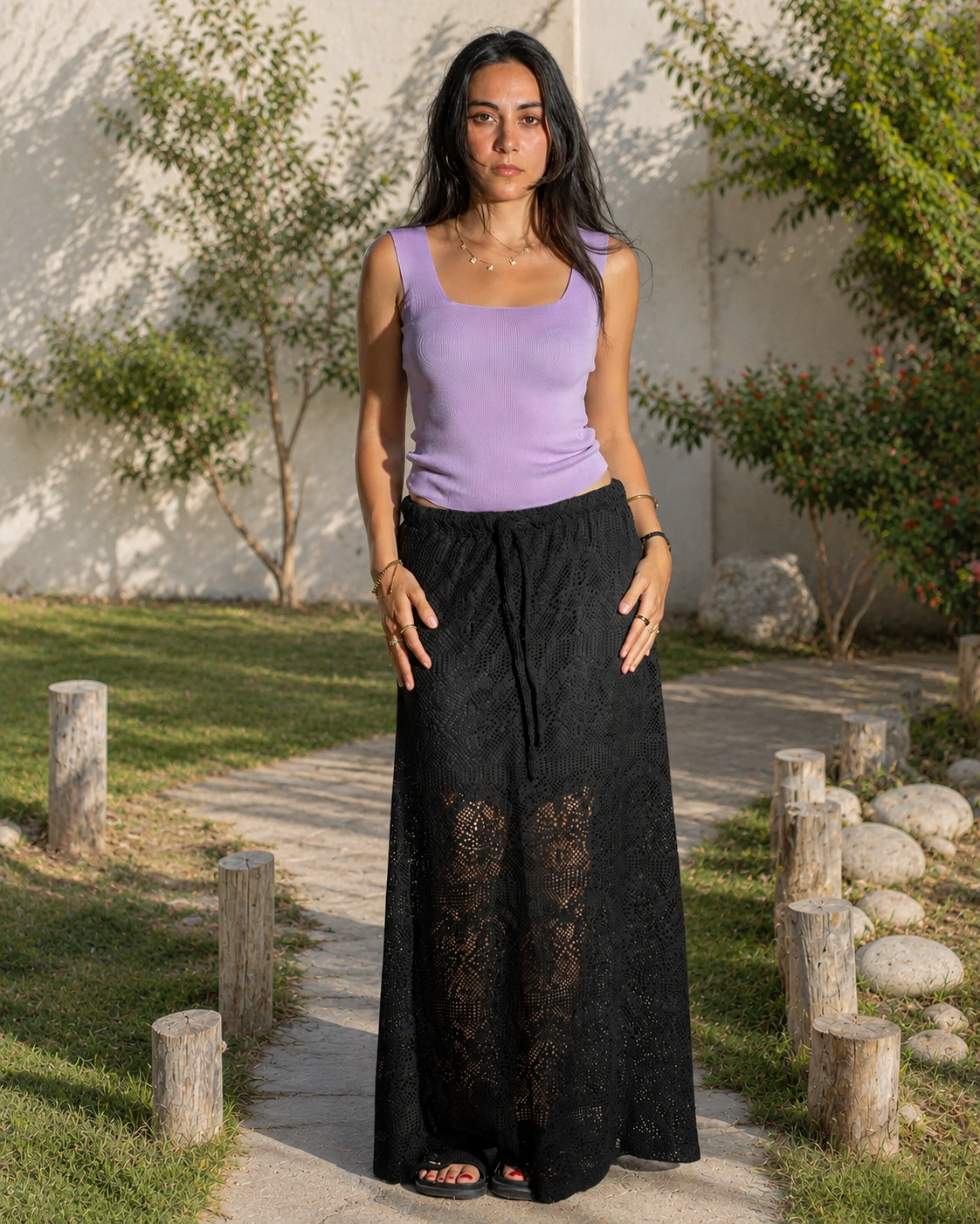 Black Crochet Skirt