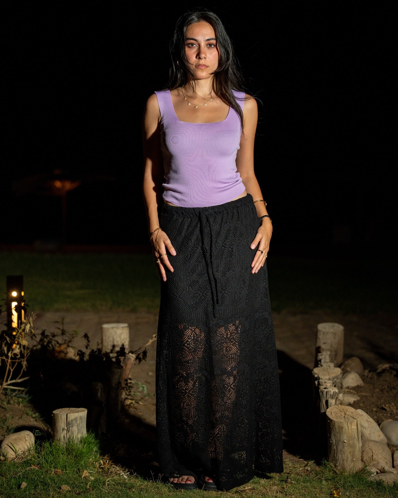 Black Crochet Skirt