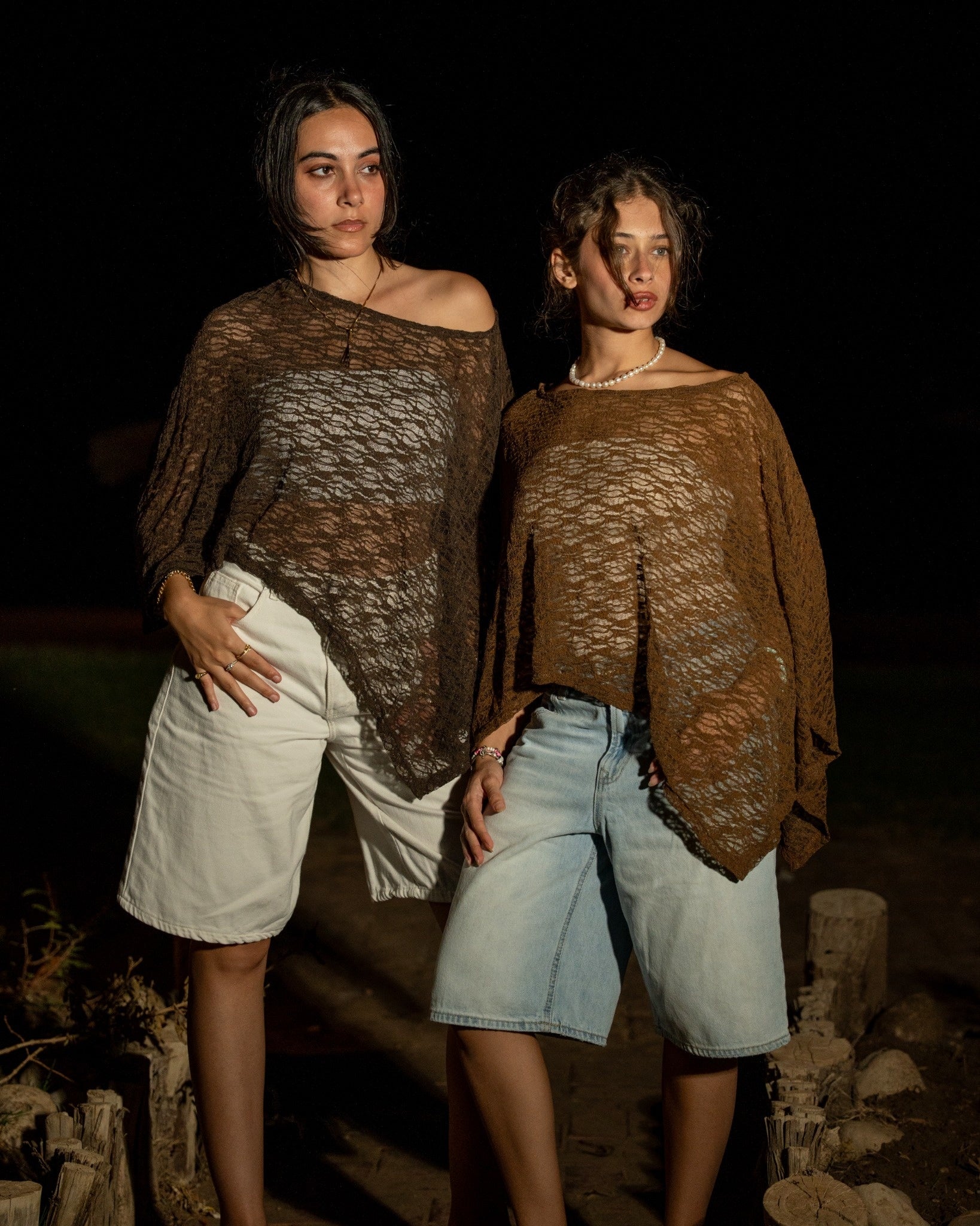 Lace Poncho in Bronze