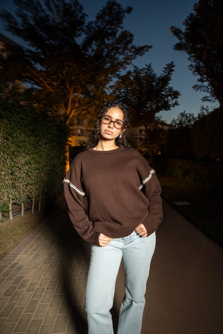 The Thread Pullover in Brown