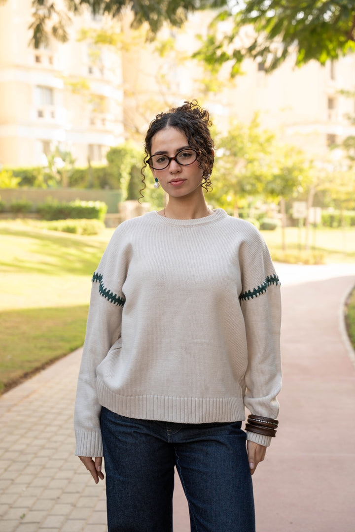 The Thread Pullover in Beige