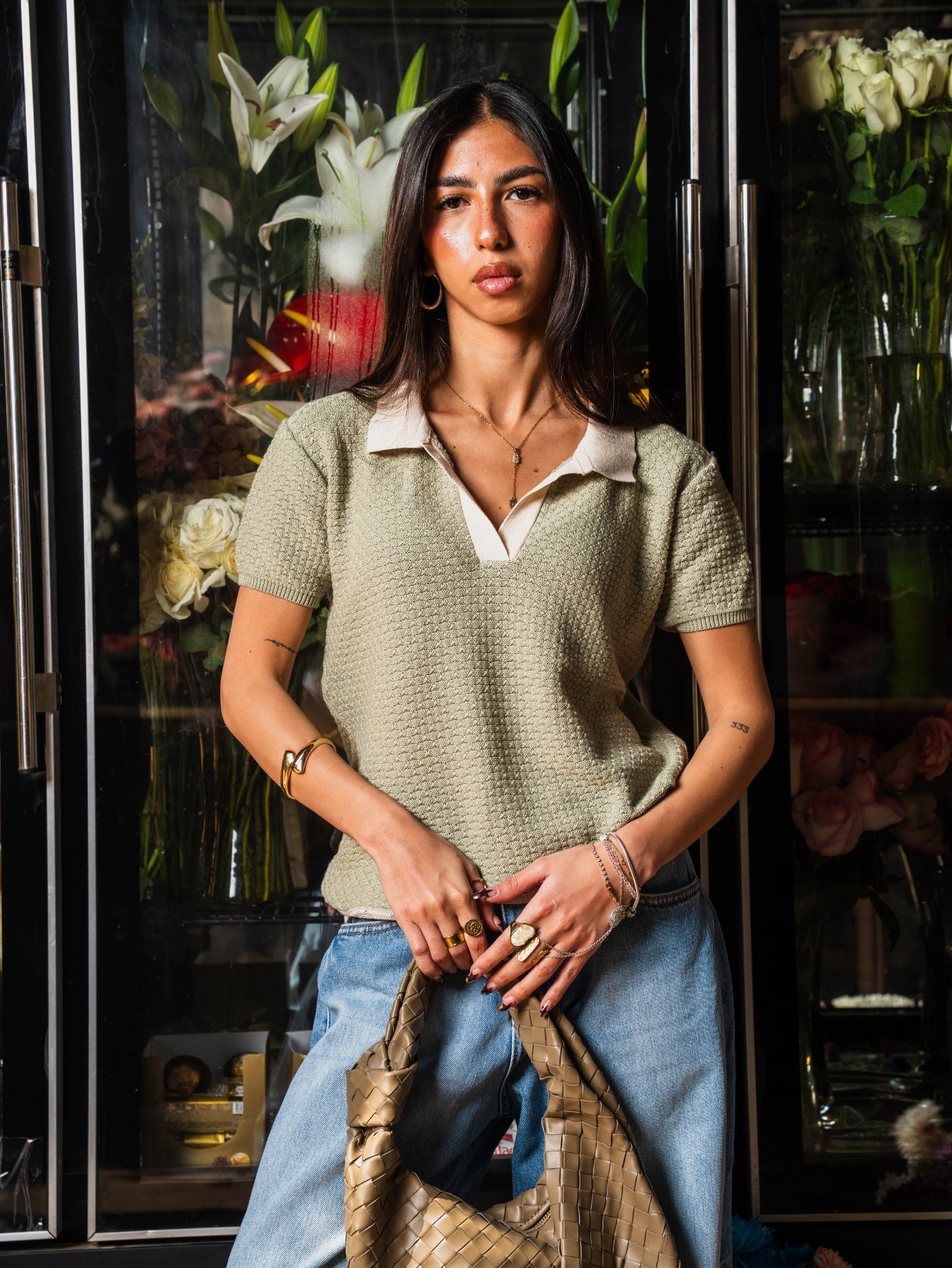 Knit Polo in Mint